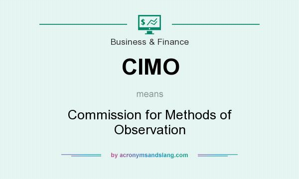 What does CIMO mean? It stands for Commission for Methods of Observation