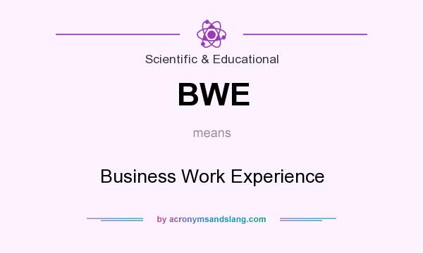 What does BWE mean? It stands for Business Work Experience