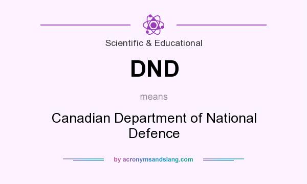 What does DND mean? It stands for Canadian Department of National Defence