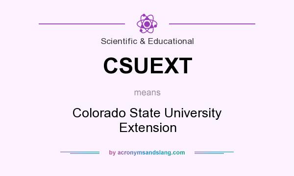 What does CSUEXT mean? It stands for Colorado State University Extension