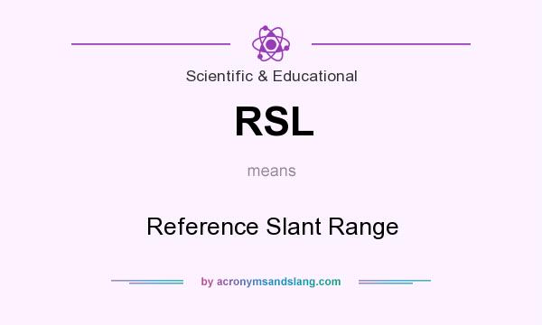 What does RSL mean? It stands for Reference Slant Range
