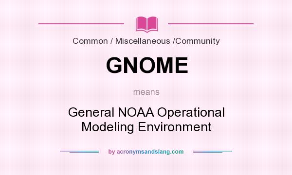 What does GNOME mean? It stands for General NOAA Operational Modeling Environment