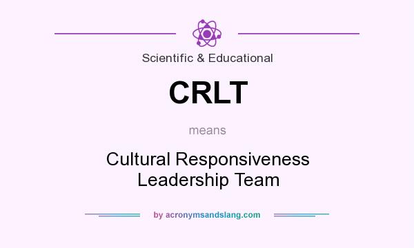 What does CRLT mean? It stands for Cultural Responsiveness Leadership Team