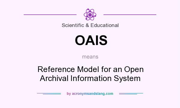 What does OAIS mean? It stands for Reference Model for an Open Archival Information System