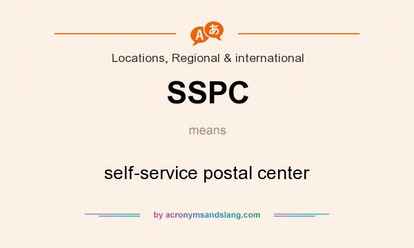 What does SSPC mean? It stands for self-service postal center
