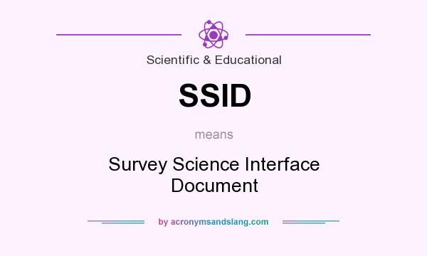 What does SSID mean? It stands for Survey Science Interface Document