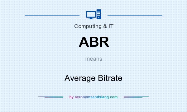 What does ABR mean? It stands for Average Bitrate