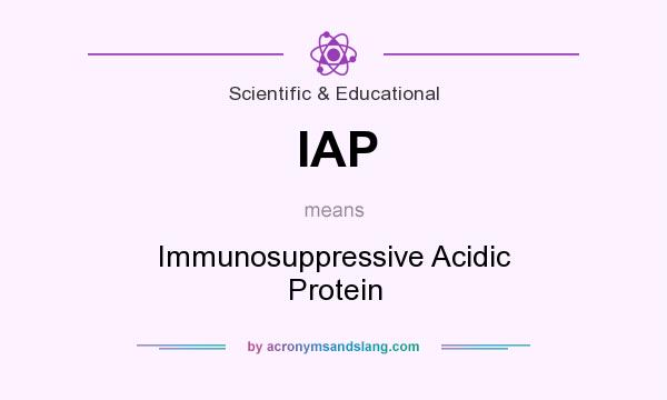 What does IAP mean? It stands for Immunosuppressive Acidic Protein