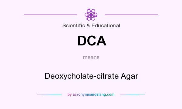 What does DCA mean? It stands for Deoxycholate-citrate Agar
