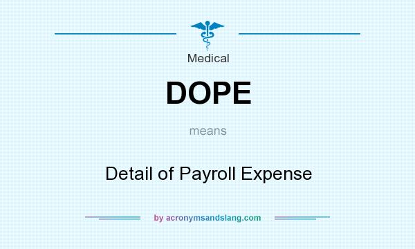 What does DOPE mean? It stands for Detail of Payroll Expense