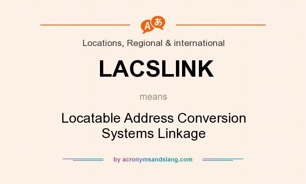 What does LACSLINK mean? It stands for Locatable Address Conversion Systems Linkage