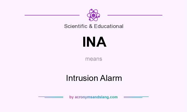 What does INA mean? It stands for Intrusion Alarm