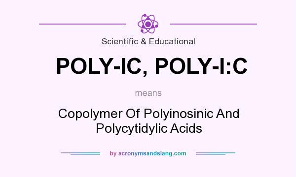 What does POLY-IC, POLY-I:C mean? It stands for Copolymer Of Polyinosinic And Polycytidylic Acids