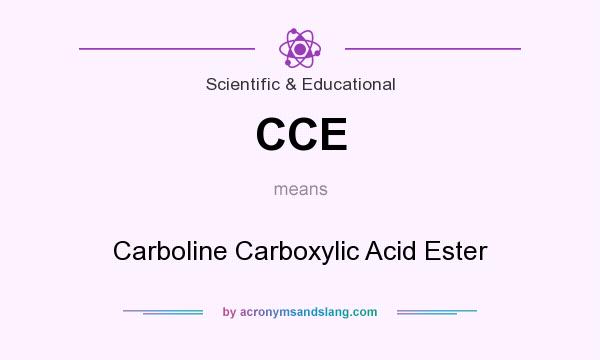 What does CCE mean? It stands for Carboline Carboxylic Acid Ester