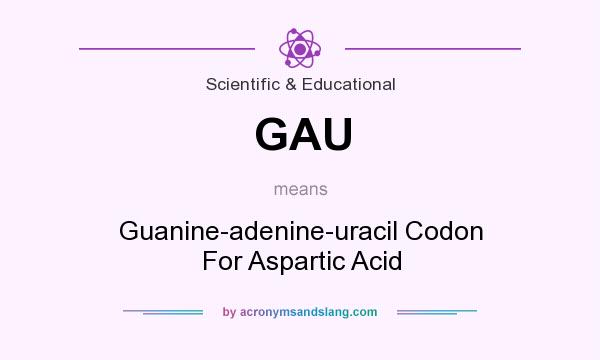 What does GAU mean? It stands for Guanine-adenine-uracil Codon For Aspartic Acid
