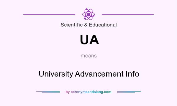 What does UA mean? It stands for University Advancement Info