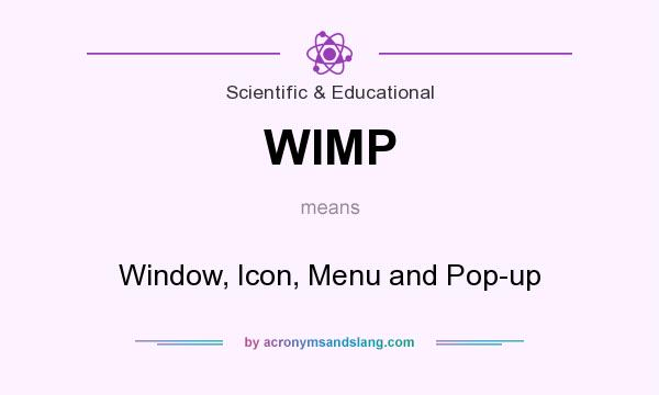 What does WIMP mean? It stands for Window, Icon, Menu and Pop-up