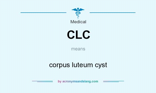 What does CLC mean? It stands for corpus luteum cyst