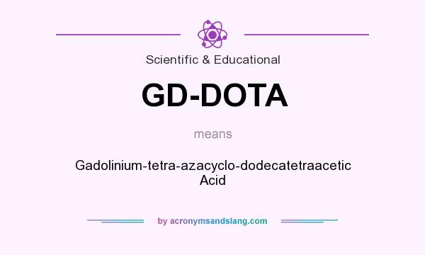 What does GD-DOTA mean? It stands for Gadolinium-tetra-azacyclo-dodecatetraacetic Acid
