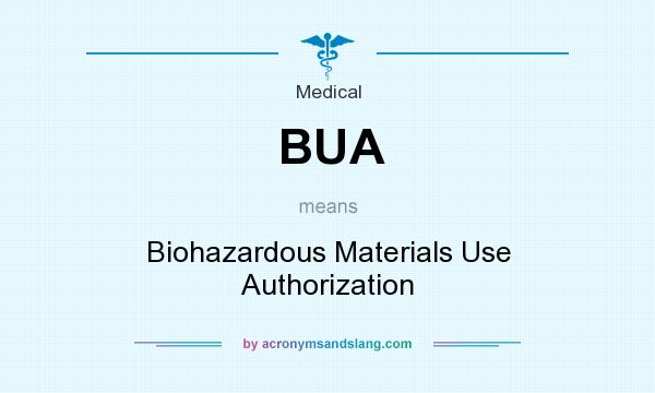 What does BUA mean? It stands for Biohazardous Materials Use Authorization