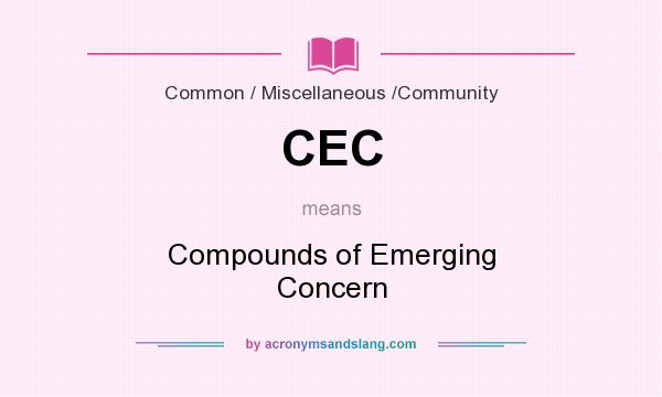 What does CEC mean? It stands for Compounds of Emerging Concern