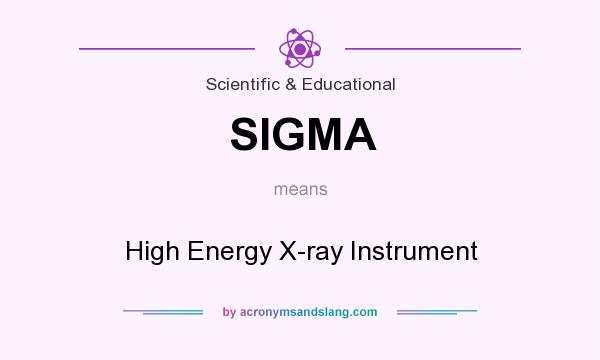 What does SIGMA mean? It stands for High Energy X-ray Instrument