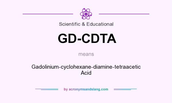 What does GD-CDTA mean? It stands for Gadolinium-cyclohexane-diamine-tetraacetic Acid