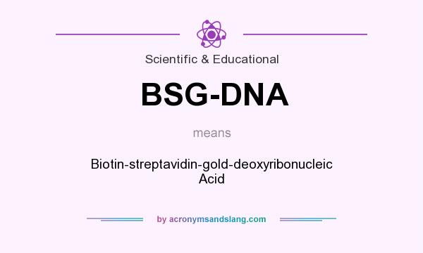 What does BSG-DNA mean? It stands for Biotin-streptavidin-gold-deoxyribonucleic Acid