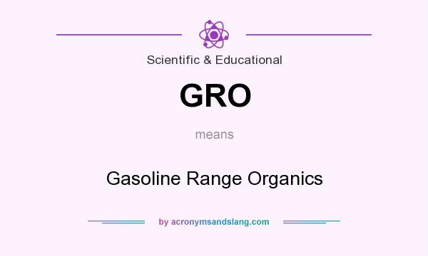 What does GRO mean? It stands for Gasoline Range Organics