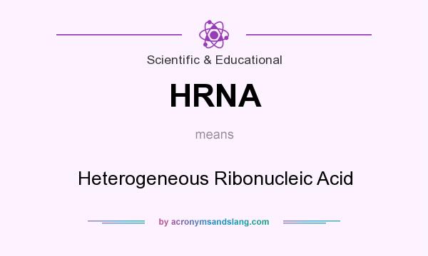 What does HRNA mean? It stands for Heterogeneous Ribonucleic Acid