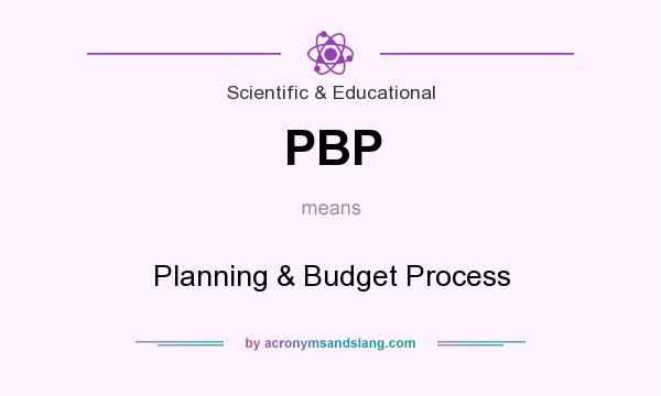 What does PBP mean? It stands for Planning & Budget Process