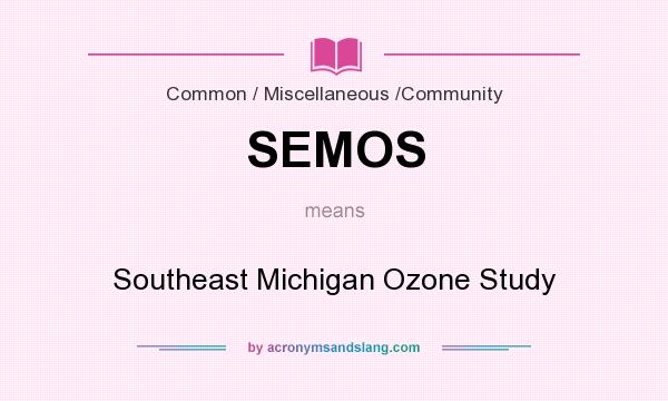 What does SEMOS mean? It stands for Southeast Michigan Ozone Study