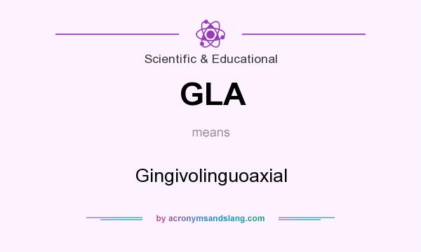 What does GLA mean? It stands for Gingivolinguoaxial
