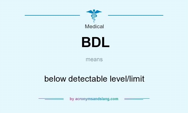 What does BDL mean? It stands for below detectable level/limit