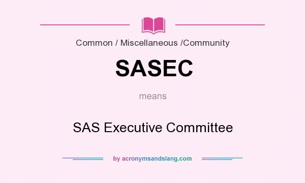 What does SASEC mean? It stands for SAS Executive Committee