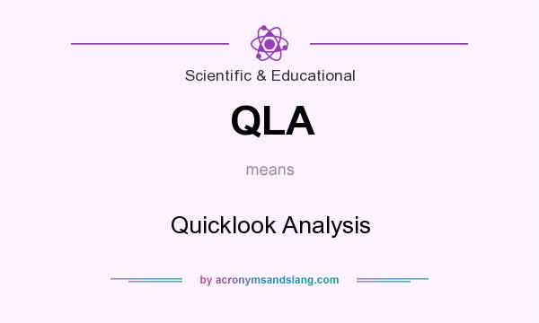 What does QLA mean? It stands for Quicklook Analysis