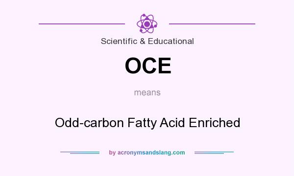 What does OCE mean? It stands for Odd-carbon Fatty Acid Enriched