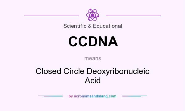 What does CCDNA mean? It stands for Closed Circle Deoxyribonucleic Acid