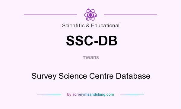 What does SSC-DB mean? It stands for Survey Science Centre Database