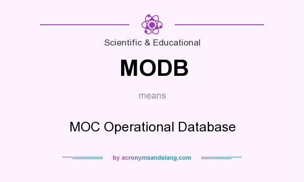 What does MODB mean? It stands for MOC Operational Database