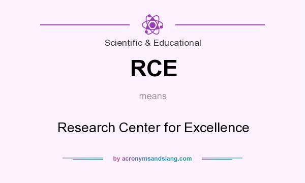 What does RCE mean? It stands for Research Center for Excellence