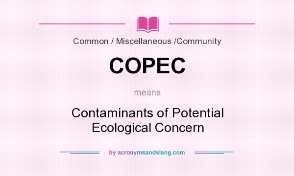 What does COPEC mean? It stands for Contaminants of Potential Ecological Concern