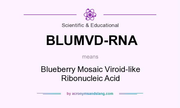 What does BLUMVD-RNA mean? It stands for Blueberry Mosaic Viroid-like Ribonucleic Acid