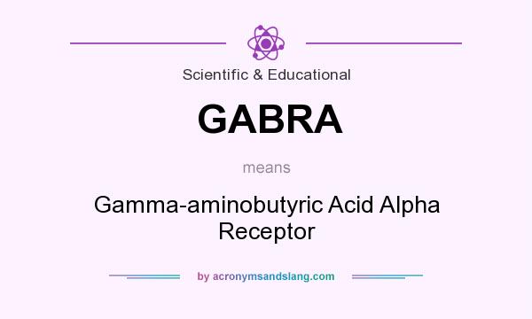 What does GABRA mean? It stands for Gamma-aminobutyric Acid Alpha Receptor