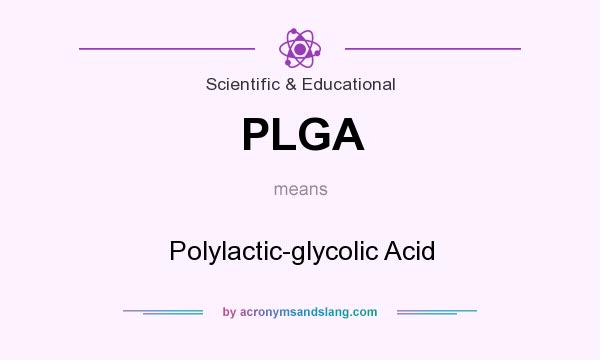 What does PLGA mean? It stands for Polylactic-glycolic Acid