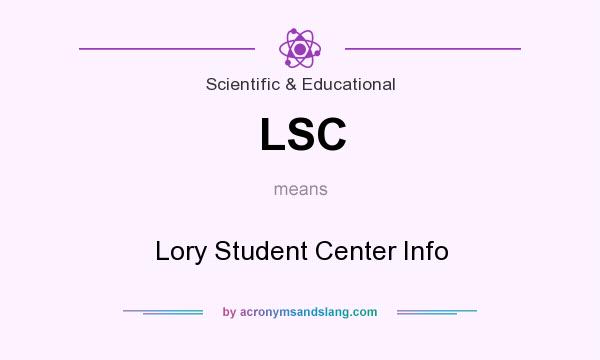 What does LSC mean? It stands for Lory Student Center Info