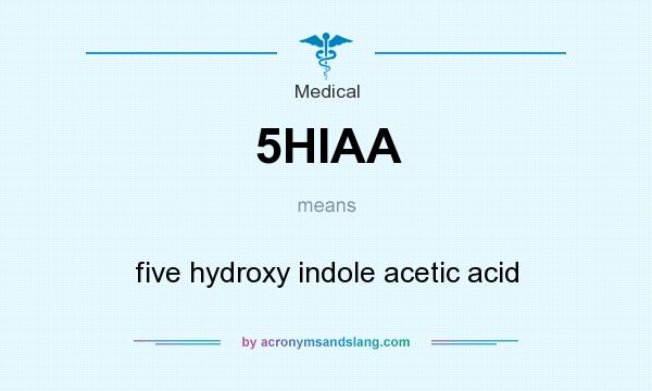 What does 5HIAA mean? It stands for five hydroxy indole acetic acid