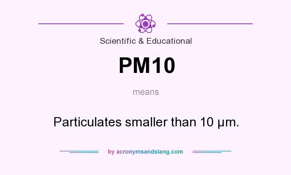What does PM10 mean? It stands for Particulates smaller than 10 μm.