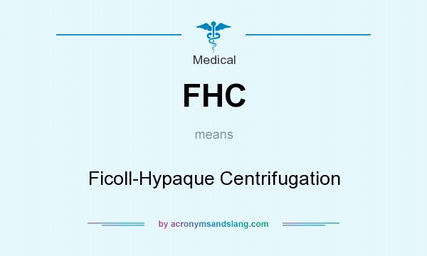 What does FHC mean? It stands for Ficoll-Hypaque Centrifugation
