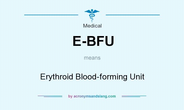 What does E-BFU mean? It stands for Erythroid Blood-forming Unit